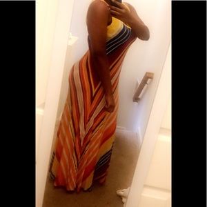 Bright striped maxi dress